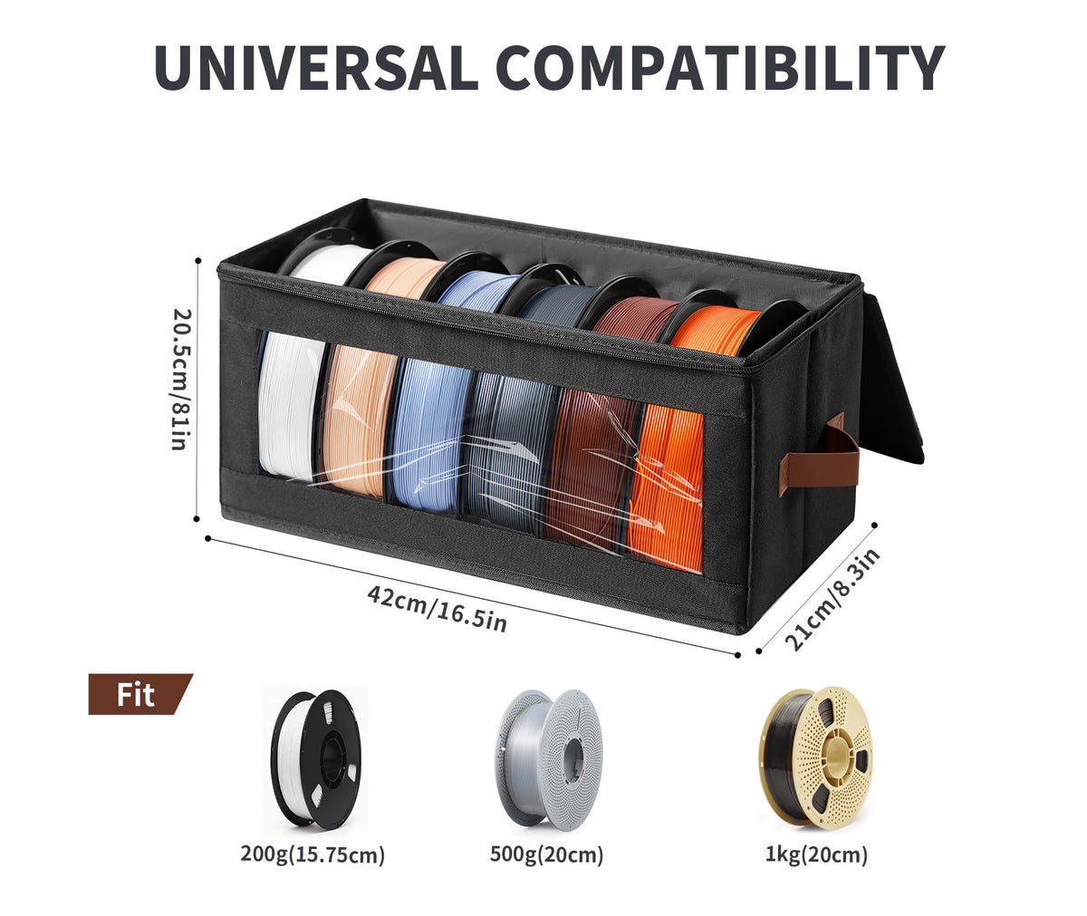 Qozary Filament Storage Box, 4 Pack Filament Container for 3D Printing