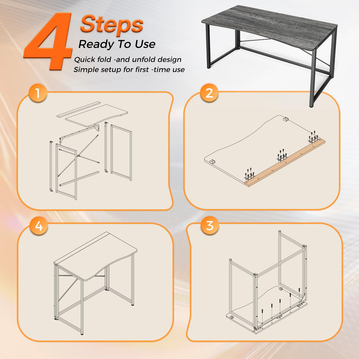 Huuger 31.5-Inch Folding Student Desk