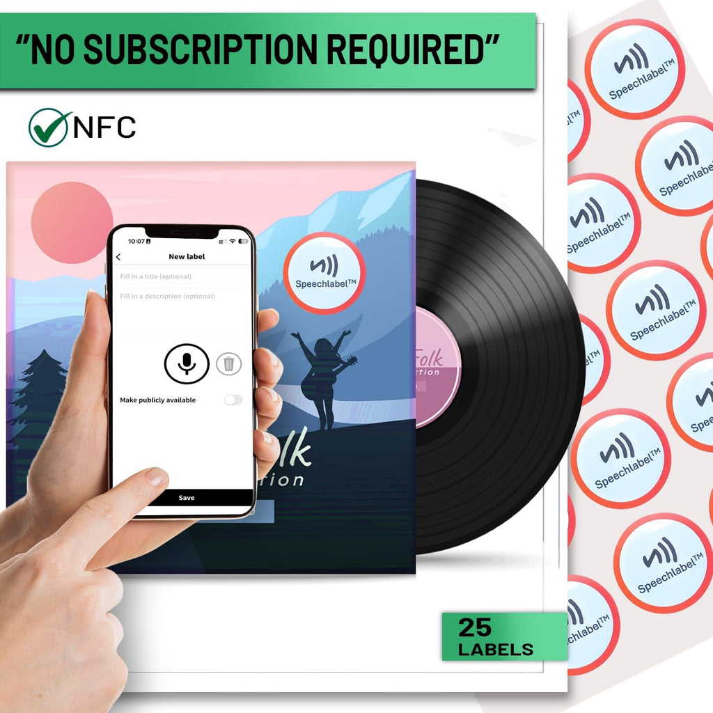 Hable SpeechLabel Recordable NFC Stickers - 25 Tap Audio Labels