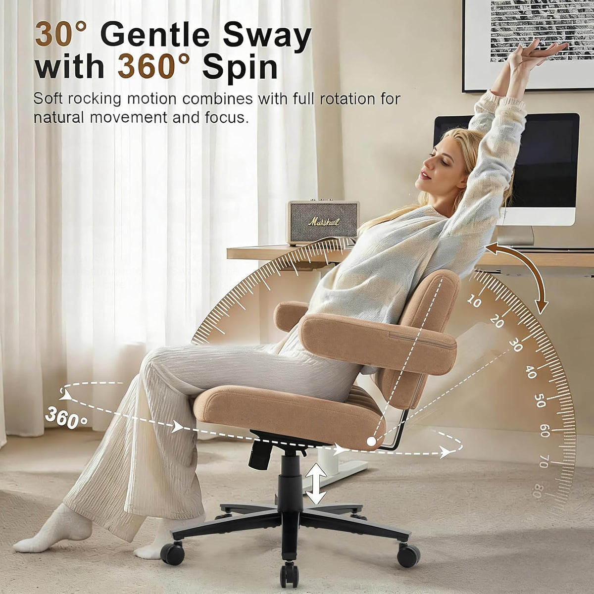 Vigosit Plush Cross-Legged Desk Chair (Multiple Colors)