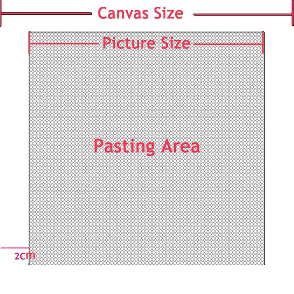 5Pcs/Lot 30x40CM Diamond Painting Canvas with Glue, Round/Square Blank Grid Canvas for Customized Art