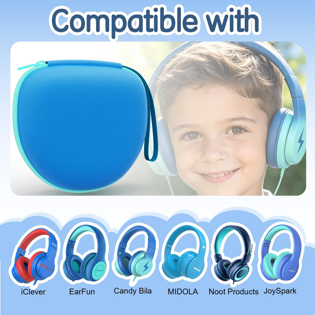 Kids Headphones Case for Folding Headphone, Black (Case Only)