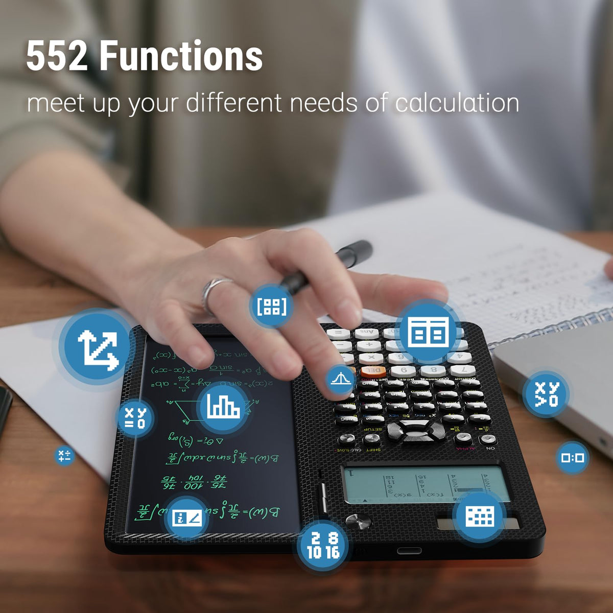 ROATEE 991ES MAX Scientific Calculator with Notepad