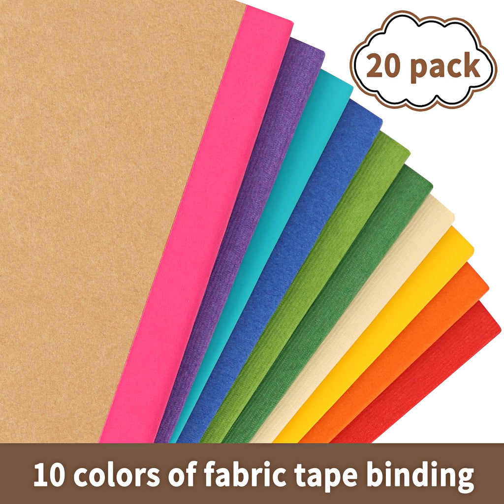 EOOUT 5 Pack A5 Composition Notebook, Kraft Lined Journal Bulk with Rainbow Spine, 5 Colors, 60 Pages for Women Girls Kids, School Office Supplies