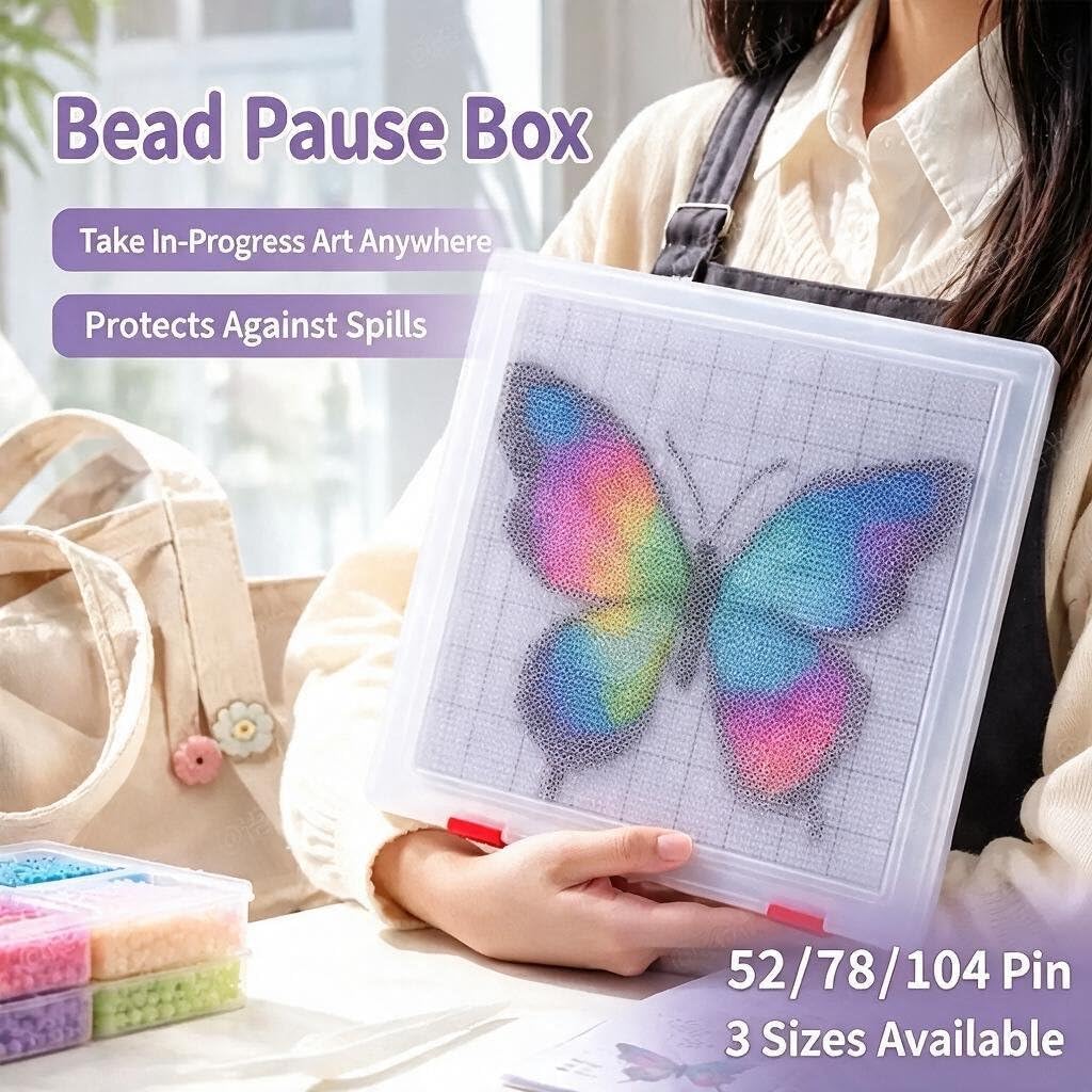 Fuse Beads Pause Box with 2.6mm Board, Beads Art Project Storage Organizer