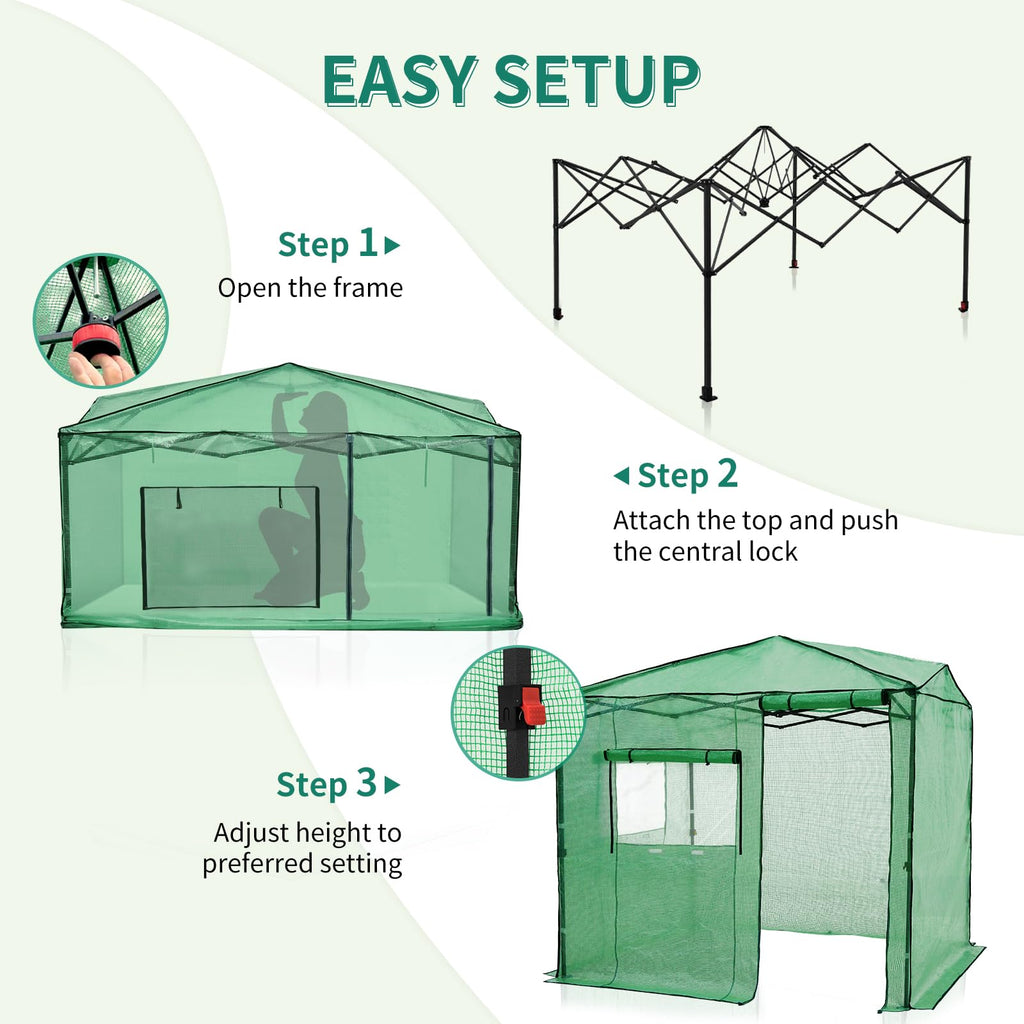 EAGLE PEAK Pop-Up Walk-In Greenhouse (Multiple Sizes)