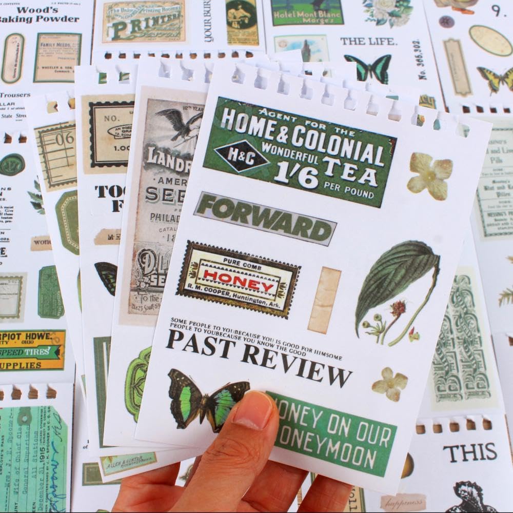Dwpetzo: 4-Pack Vintage Ephemera Booklets for Junk Journaling – 60 Sheets Total