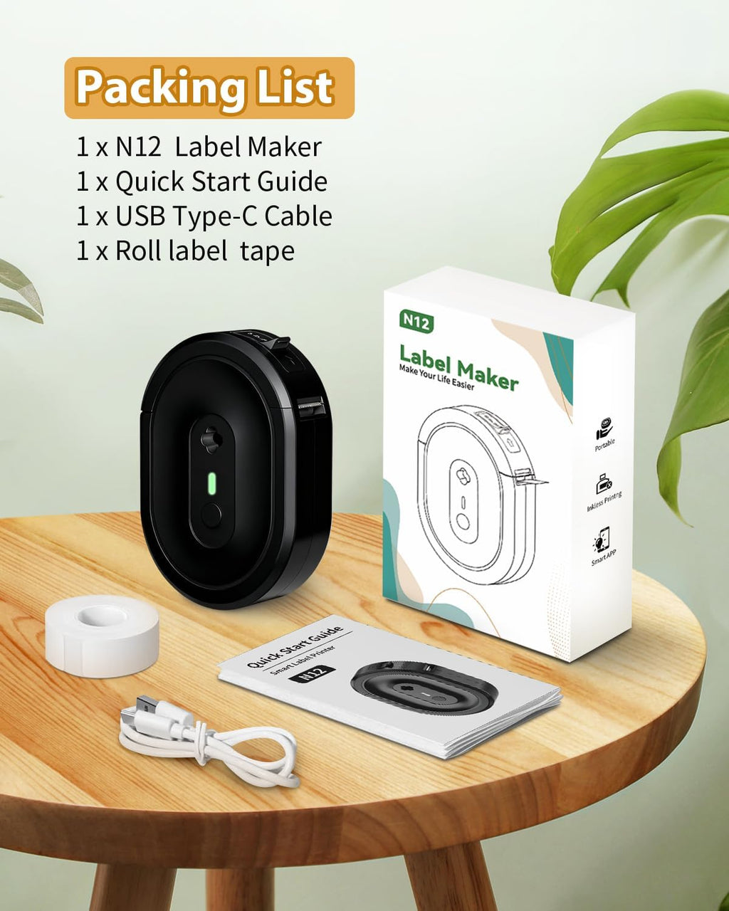NDYIN Label Maker N12 Bluetooth Thermal Label Printer