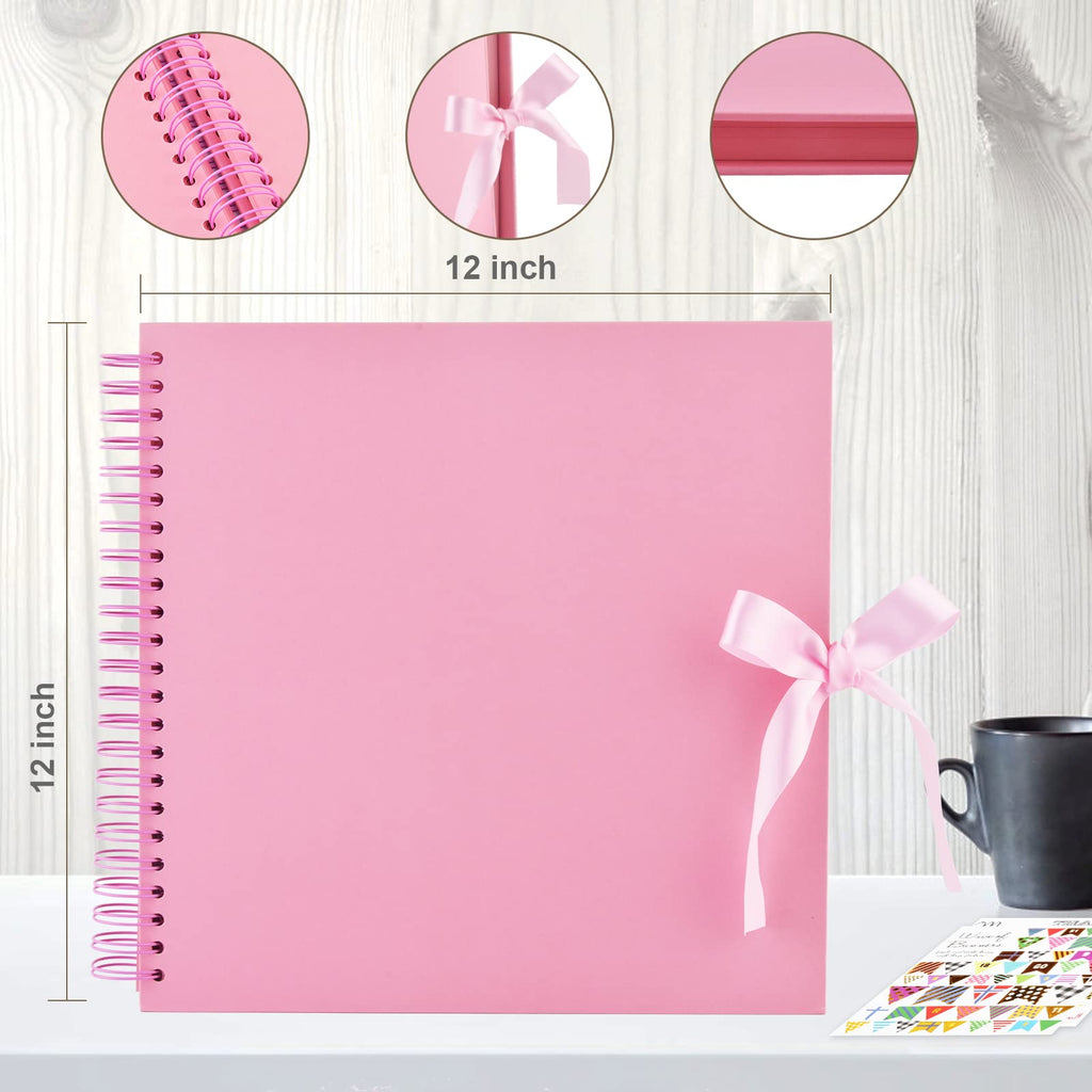Gotideal 80 Pages Scrapbook Album with 10 Metallic Markers, Black
