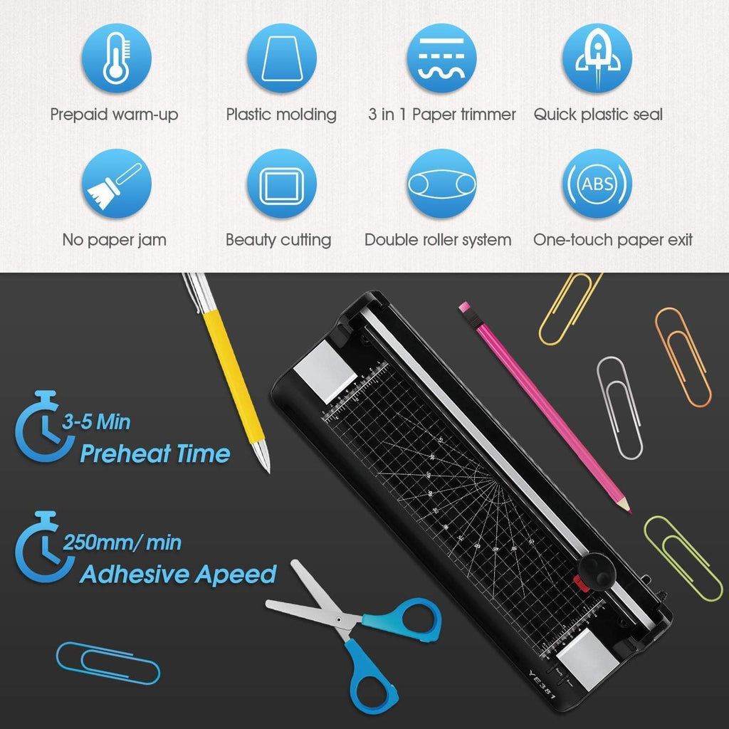 13" Thermal & Cold Laminator with Pouches, Trimmer & Corner Rounder