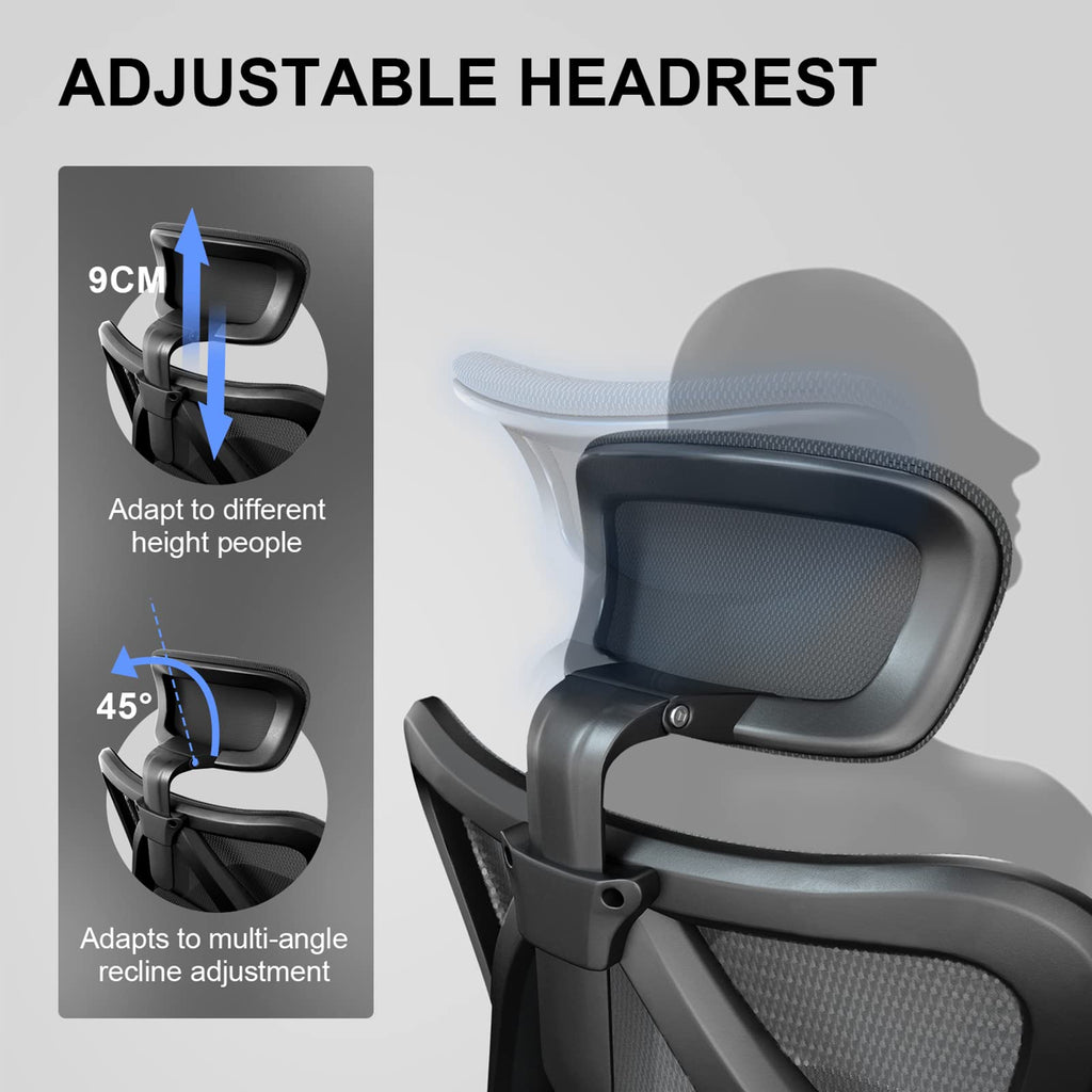 SIHOO M18 Ergonomic Office Chair, Mesh Back Desk Chair with Headrest