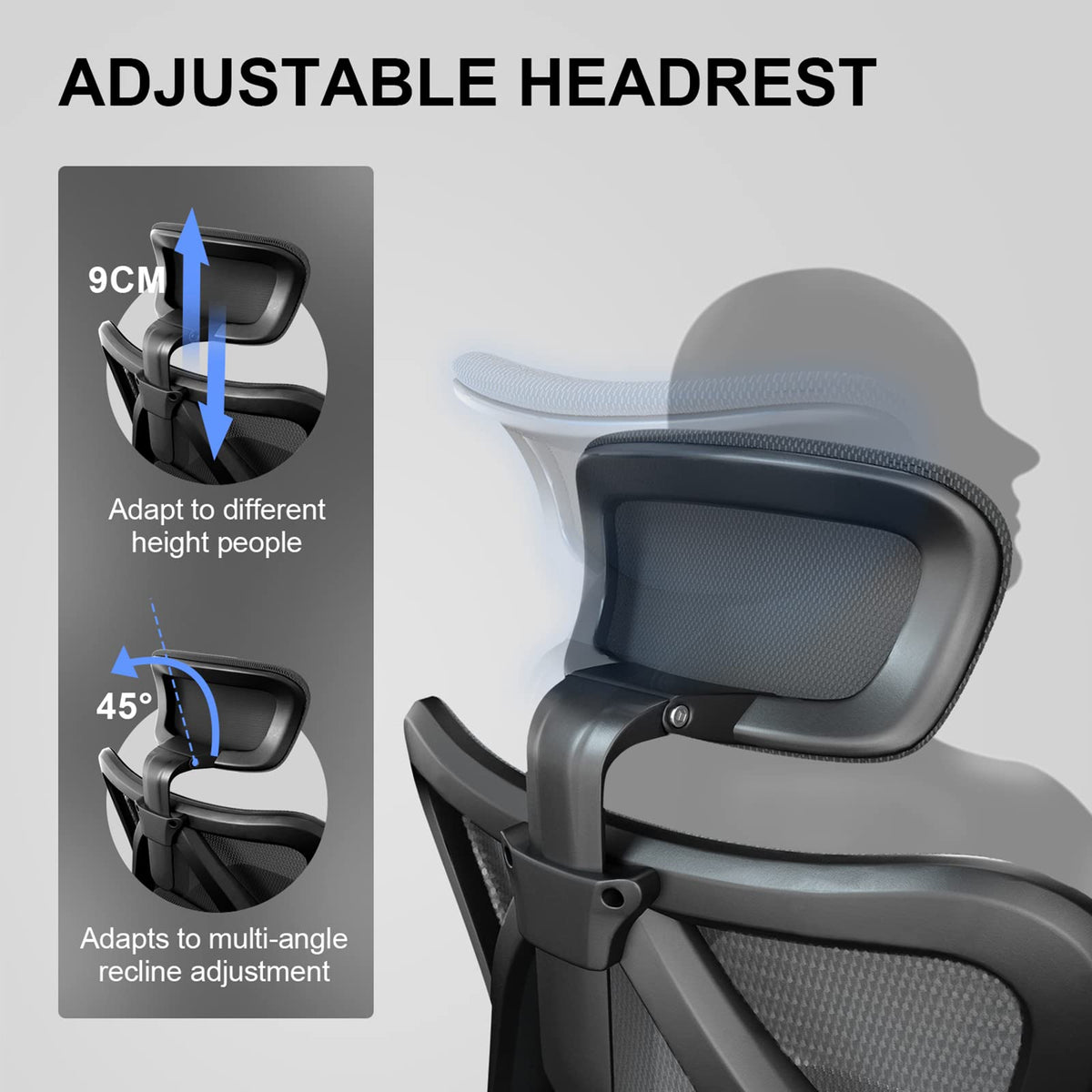 SIHOO M18 Ergonomic Office Chair, Mesh Back Desk Chair with Headrest