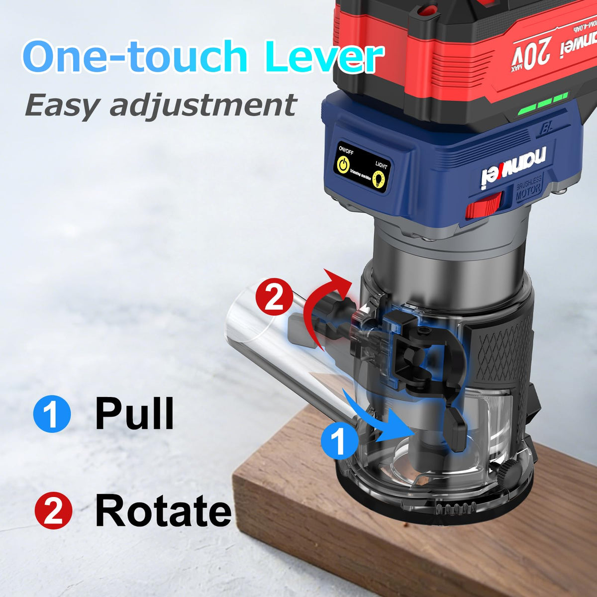 NANWEI 450W Router Tool for Woodworking, Hand Wood Router Tool, 32000rpm Compact Edge Trimmer（No Bits）