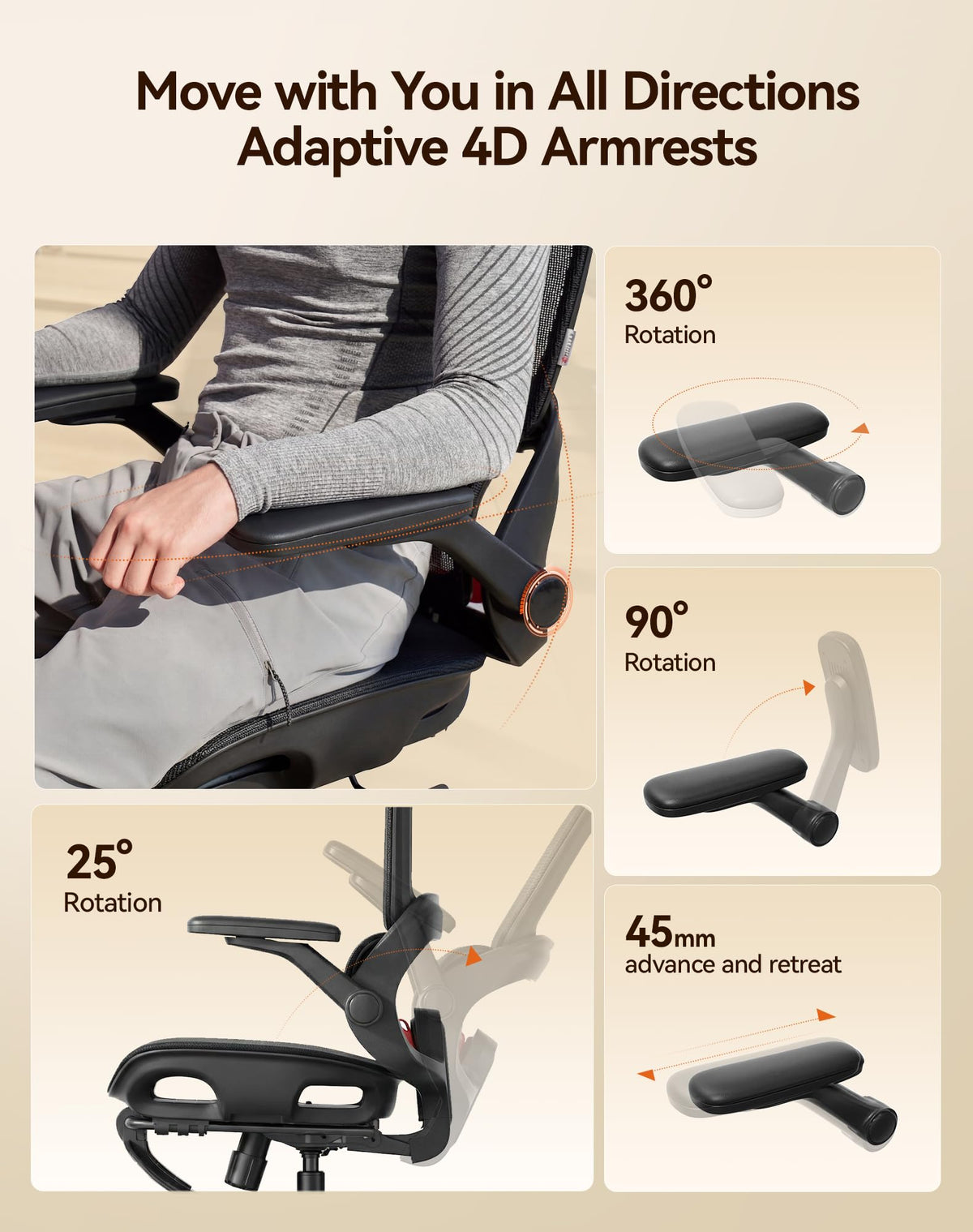 SIHOO M18 Ergonomic Office Chair, Mesh Back Desk Chair with Headrest