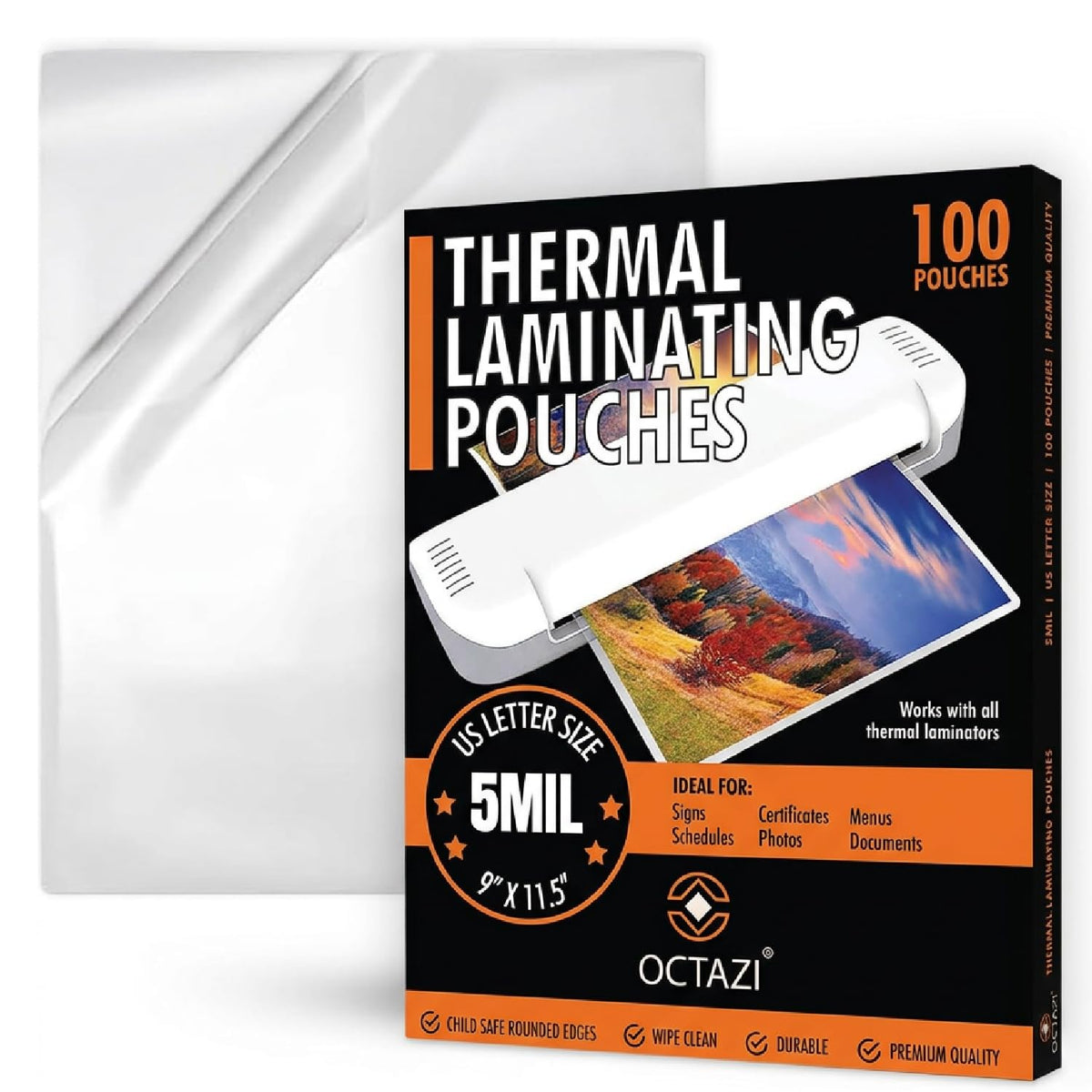OCTAZI: Letter Size Thermal Laminating Sheets (3 Mil, 100-Count)