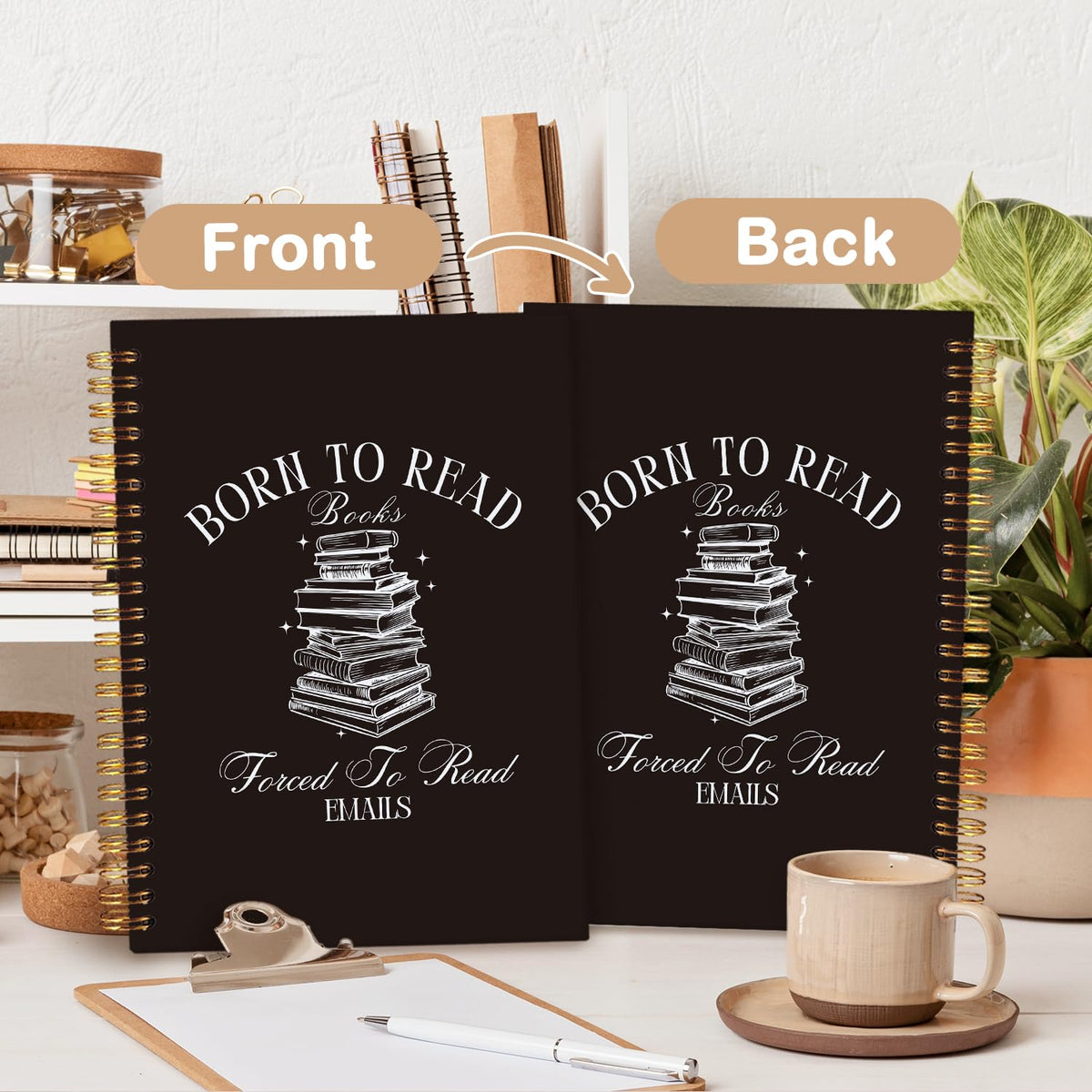 Funny Black Cat Spiral Notebook,Office Notebooks for Work