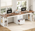 SEDETA 96.5-Inch Two-Student Desk with Drawers