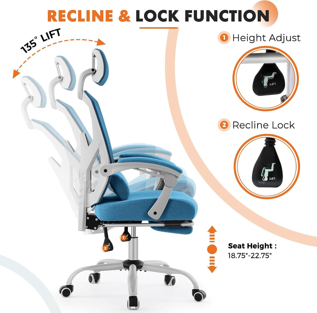 Sweetcrispy Ergonomic Office Desk Chair, Swivel Computer Chair