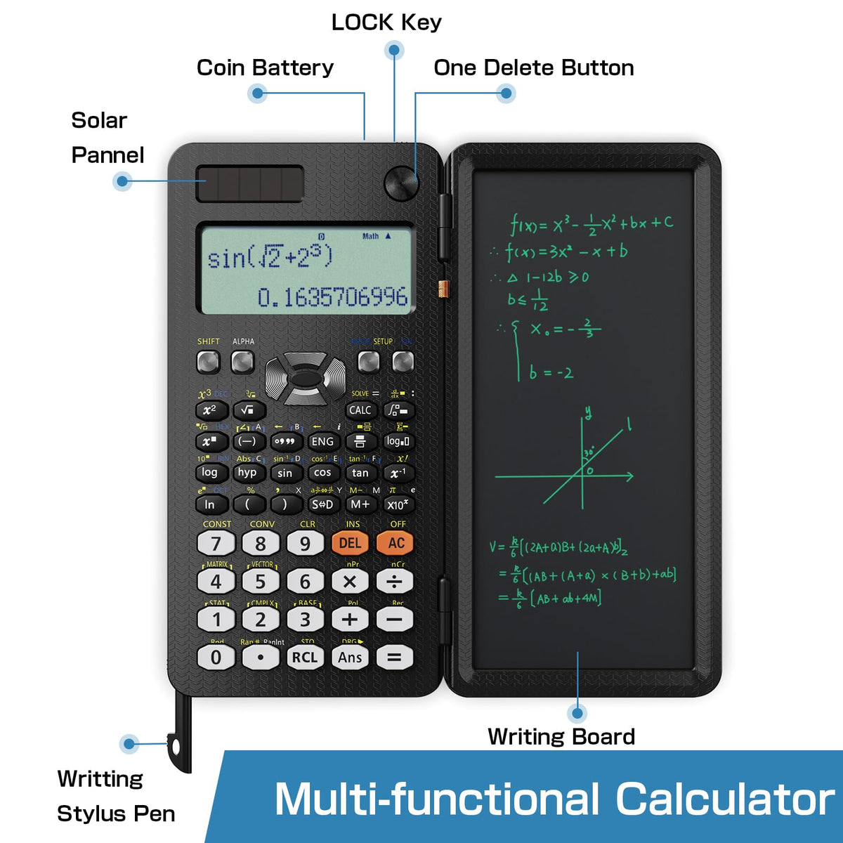 ROATEE 991ES MAX Scientific Calculator with Notepad