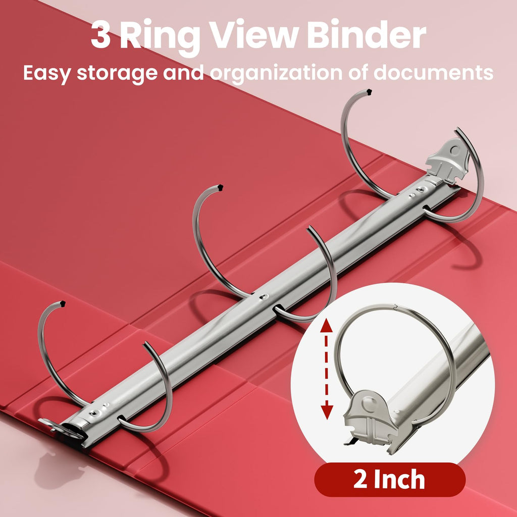 SUNEE 3 Ring Binder 1 Inch 4 Pack, Clear View 1" Binders Three Ring PVC-Free (Fit 8.5x11 Inches) for School or Office Supplies, Assorted Pastel