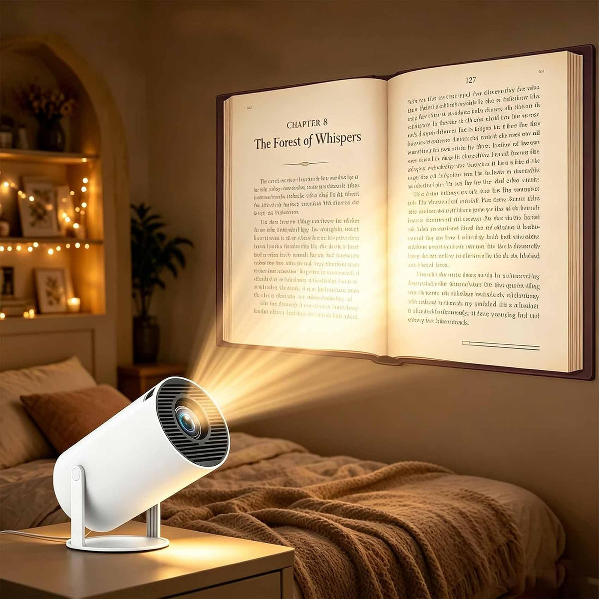BookGlow Smart Reading Projector with 720p HD Display