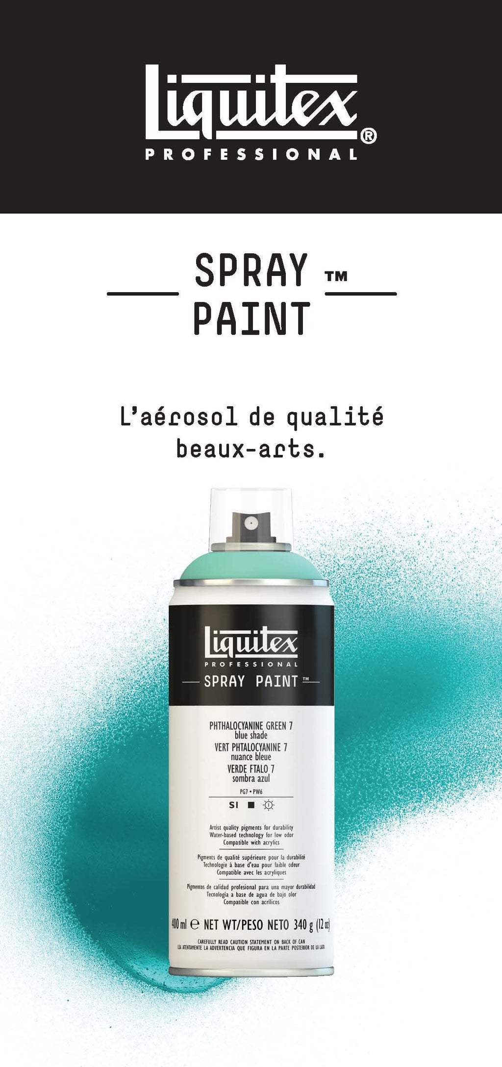 Liquitex Professional Acrylic Spray Paint – 12oz (400mL) | Matte, Low-Odor, ASTM D4236 Safe