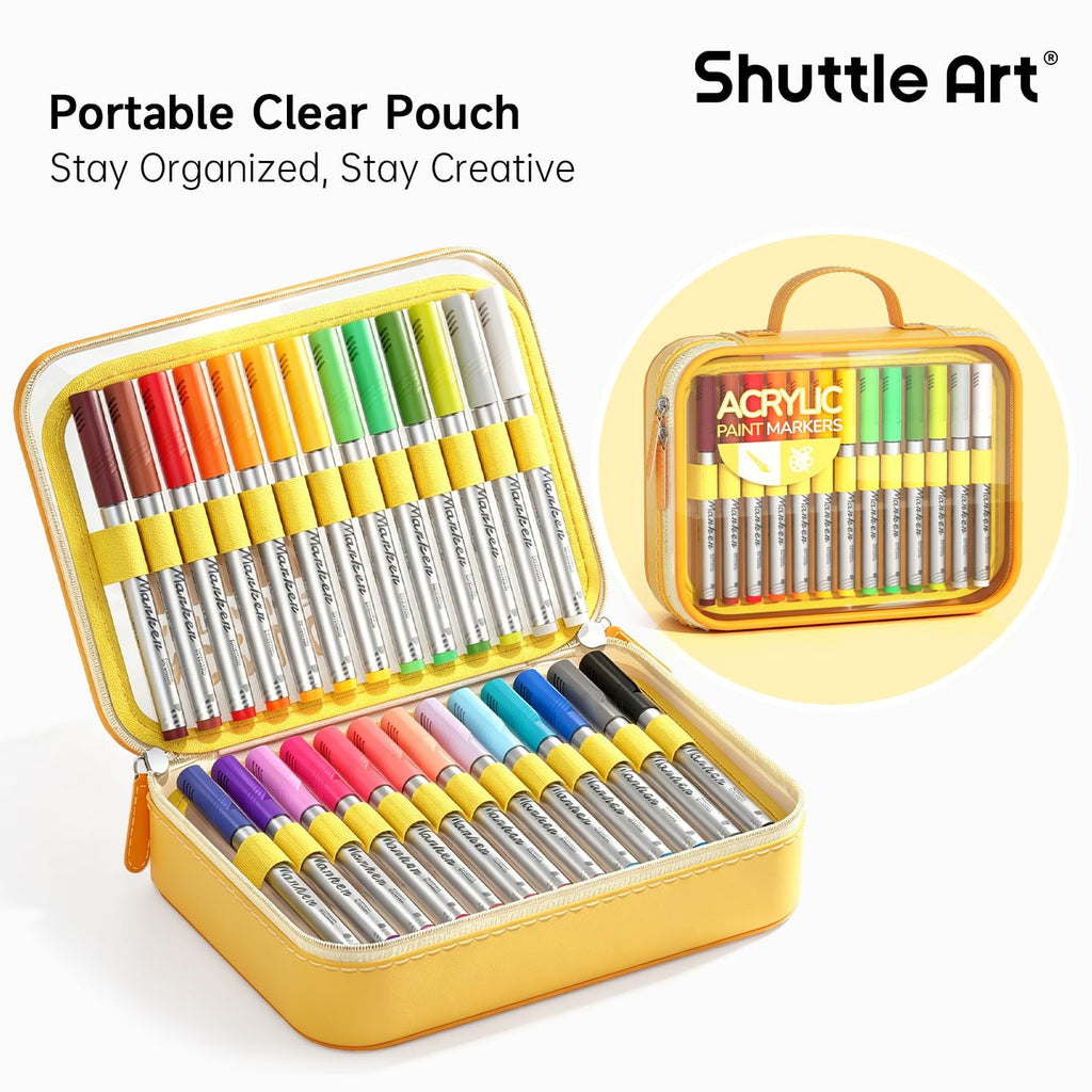 Shuttle Art 96 Colors Dual Tone Refillable Acrylic Markers with 100 Refills