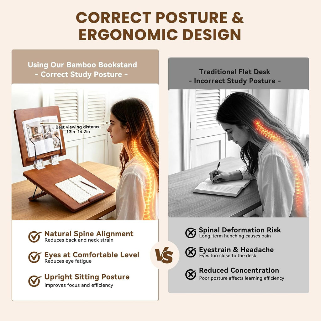 Ergonomic Double Layer Adjustable Slant Board for Writing (Tea Color)