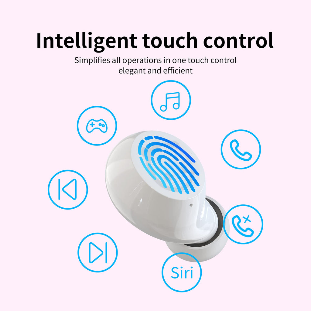 Wireless Earbuds for Kids, Headphones with Cute Panda Charging Case with Mic, Noise Cancelling,Typ-C, 3D Stereo Waterproof Bluetooth Buds for Sport & Outwork,3 x Ear caps(S,M,L)