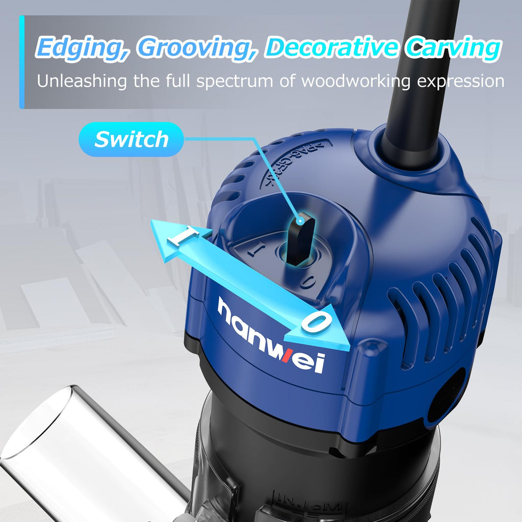 NANWEI 450W Router Tool for Woodworking, Hand Wood Router Tool, 32000rpm Compact Edge Trimmer（No Bits）