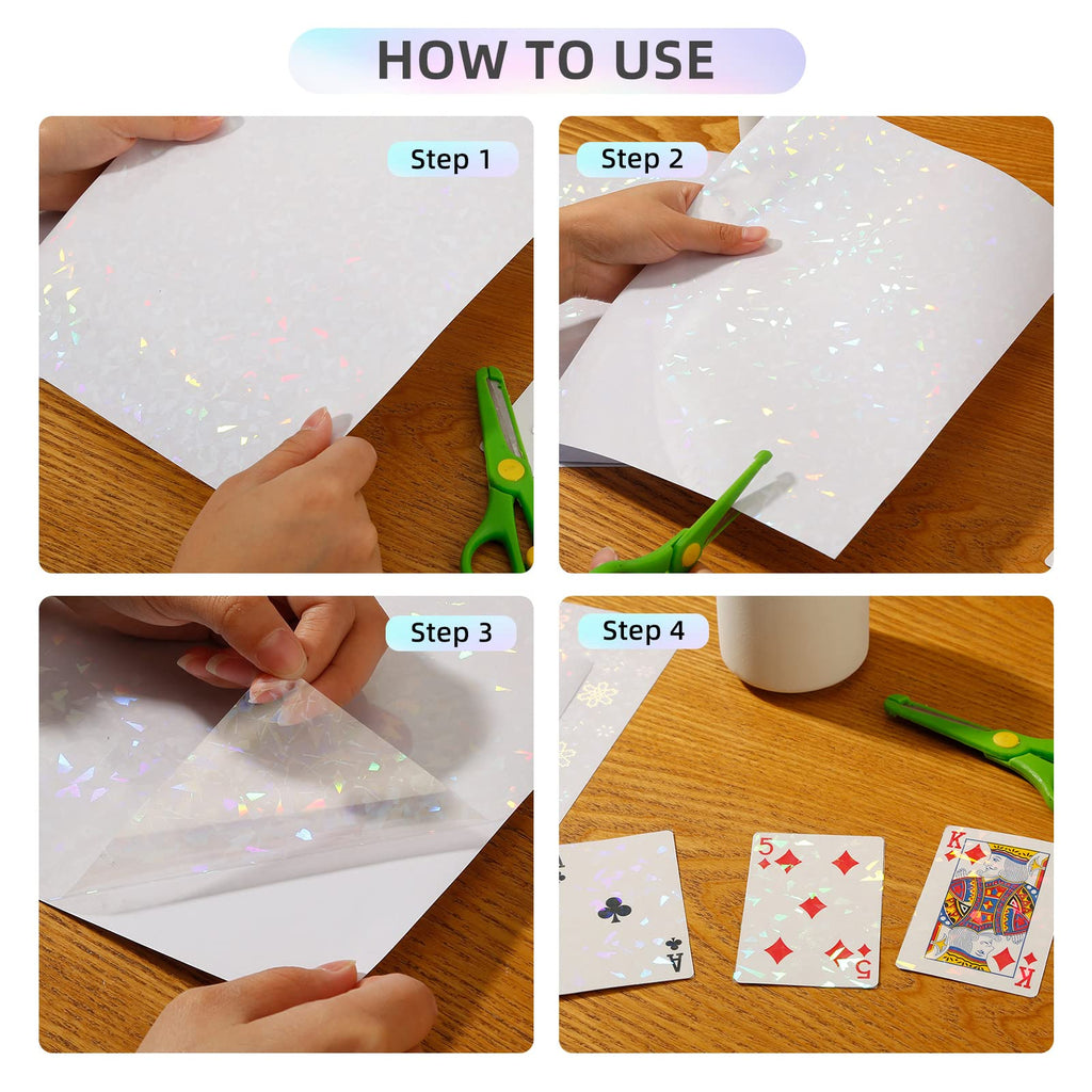 36 Sheets Holographic Laminating Sheets Clear Self Adhesive Sticker Paper