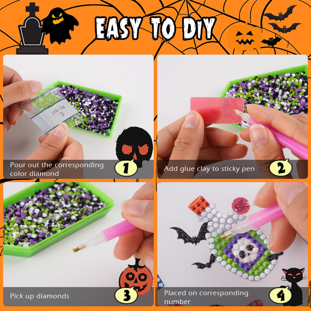 Labeol Diamond Art Kits for Kids Boys and Girls Ages 6-8-10-12 Easy to DIY Creative Diamond Art Sticker Craft by Numbers Kits for Kids and Adult Beginners (Animal)