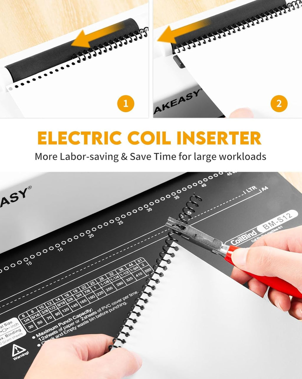 Electric Spiral Coil Binding Machine, 4:1 Pitch