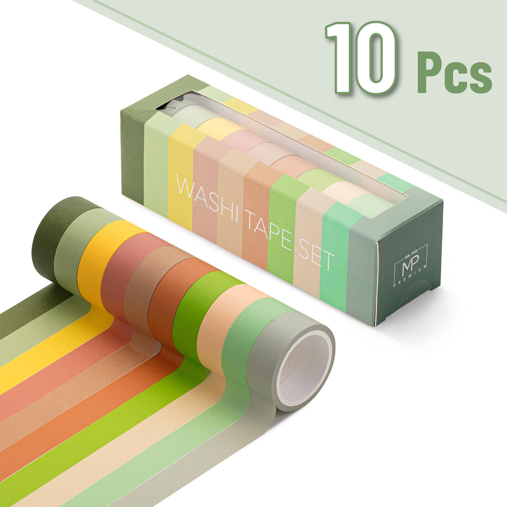 Mr. Pen- Washi Tape Set, 10 Rolls, 5.5 Yards/Roll