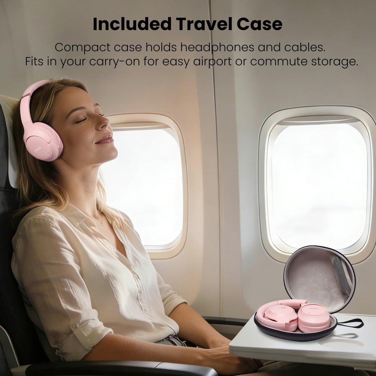 TOZO HT3 Hybrid Noise Cancelling Wireless Headphones, 90H Over Ear Headset