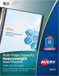 Avery® Clear High-Capacity Sheet Protectors, Hold 50 Sheets, Heavyweight, 25 Multi Page Protectors (74171)