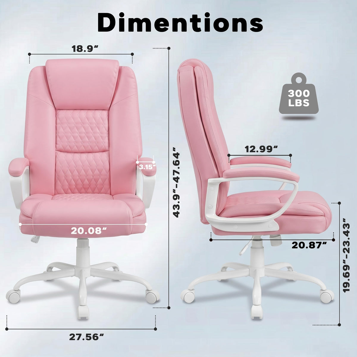 Office Chair, High Back Ergonomic Home Office Desk Chairs with Lumbar Support, Adjustable Big and Tall Computer Chair, 360° Swivel, PU Leather, Brown