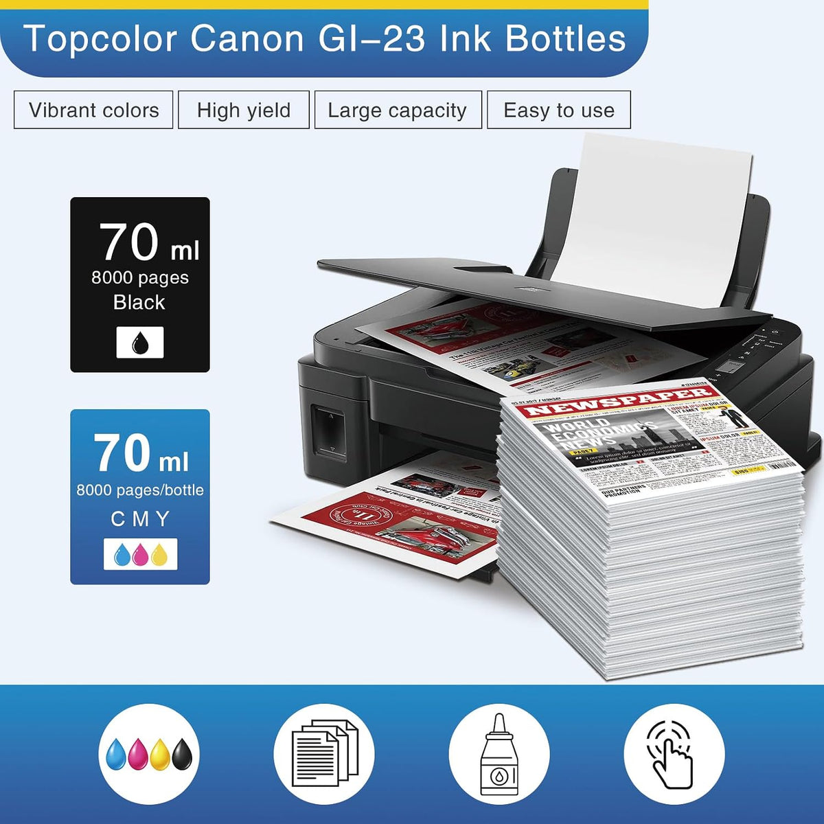 GI-23 GI23 Ink Refill Bottle Set Compatible for Canon G620 G520 Printer Ink
