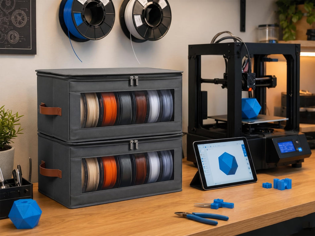 Qozary Filament Storage Box, 4 Pack Filament Container for 3D Printing