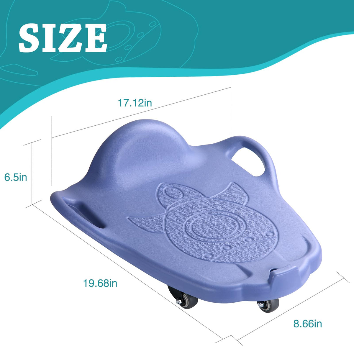 LLYJJKUWL Large Scooter Board with Handles - PE & Sensory Training Equipment