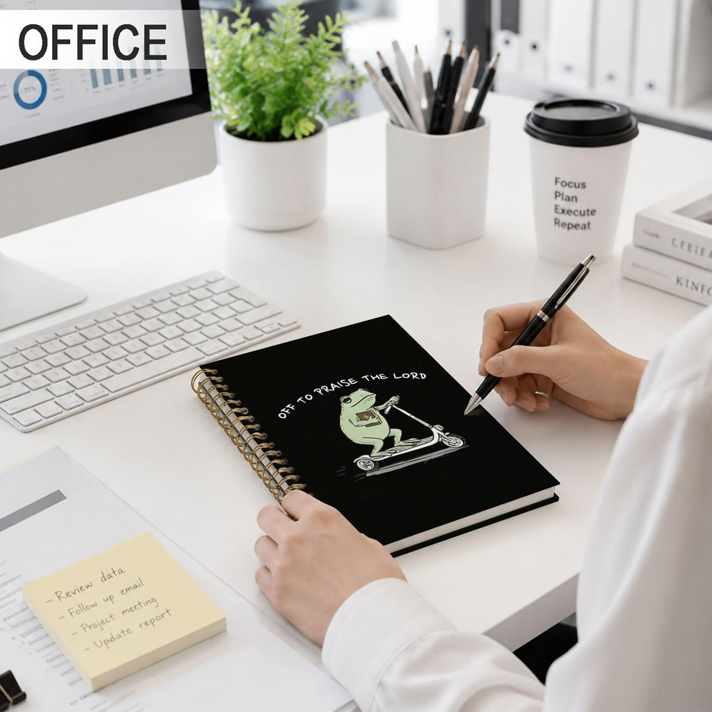 Frog Notebook, Frog Office Supplies, Cute Spiral Journal for Teens
