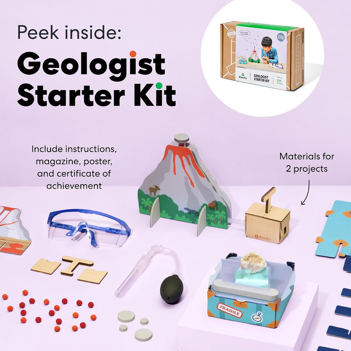 KiwiCo Science Explorer Bundle: Geologist Astronaut Paleontologist Ages 5-9