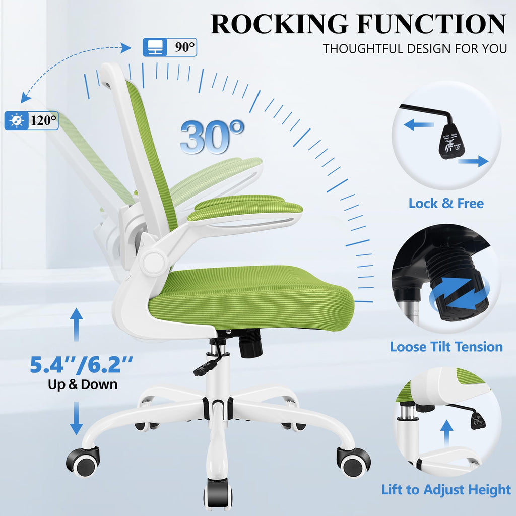 FelixKing Office Chair, Ergonomic Desk Chair Breathable Mesh Chairs Adjustable High Back Lumbar Support Flip-up Armrests, Executive Rolling Swivel Comfy Computer Chairs Home Office Black