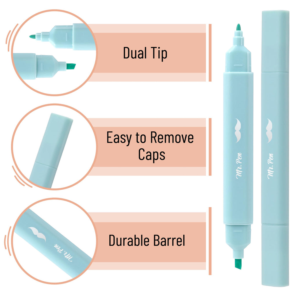 Mr. Pen- Dual Tip Bible Highlighters with Stand, 24 Pack
