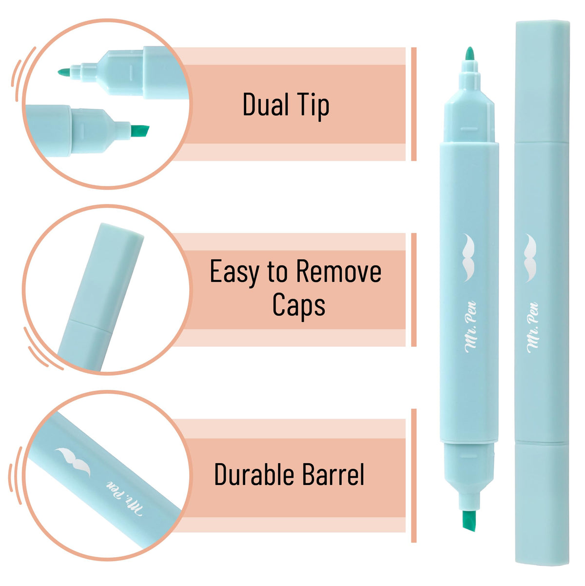 Mr. Pen- Dual Tip Bible Highlighters with Stand, 24 Pack
