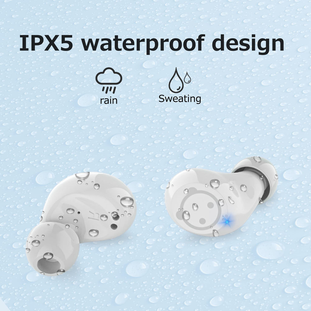 Wireless Earbuds for Kids, Headphones with Cute Panda Charging Case with Mic, Noise Cancelling,Typ-C, 3D Stereo Waterproof Bluetooth Buds for Sport & Outwork,3 x Ear caps(S,M,L)