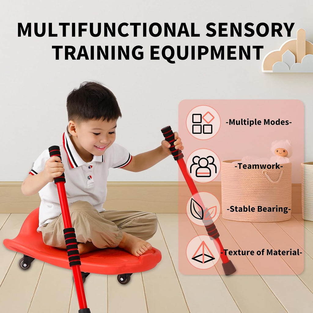 LLYJJKUWL Large Scooter Board with Handles - PE & Sensory Training Equipment