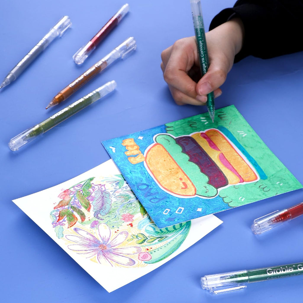 Grabie 18 Color Glitter Gel Pens, Retractable Sparkle Art Pens