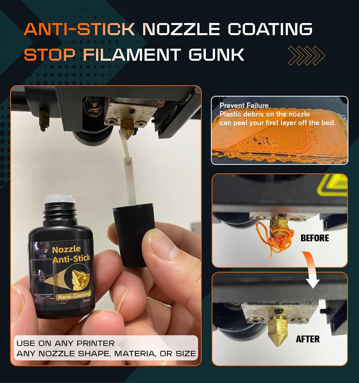 Essential 3D Printing Accessories Kit Includes 3D Printer Glue Sticks Adhesive for Hot Bed, 3D Printer Nozzle Cleaning Coating, Lubricant Grease, Suitable for All 3D Printers (6-Piece Set)