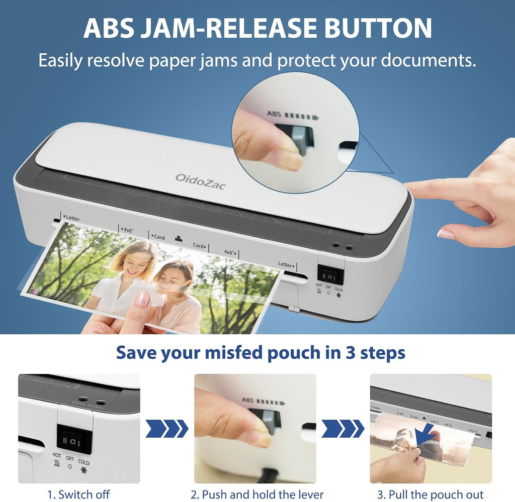 OidoZac: 9" 11-in-1 Laminator with Never-Jam Technology & 36 Sheets